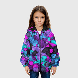 Куртка с капюшоном детская Магические кристаллы, цвет: 3D-черный — фото 2