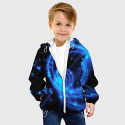 Куртка с капюшоном детская Неоновый космос Neon space, цвет: 3D-белый — фото 2