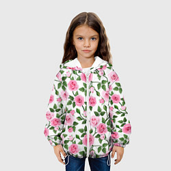 Куртка с капюшоном детская Распустившиеся розы, цвет: 3D-белый — фото 2
