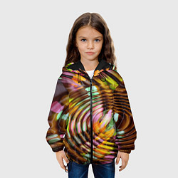 Куртка с капюшоном детская Цветные круги на воде, цвет: 3D-черный — фото 2