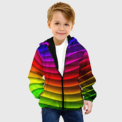 Куртка с капюшоном детская Color line neon pattern Abstraction Summer 2023, цвет: 3D-черный — фото 2