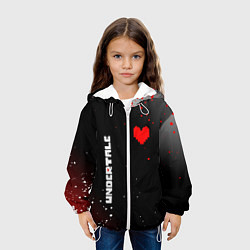 Куртка с капюшоном детская Undertale брызги красок, цвет: 3D-белый — фото 2