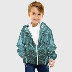Куртка с капюшоном детская Абстрактная геометрическая графика ,цвет морской в, цвет: 3D-белый — фото 2