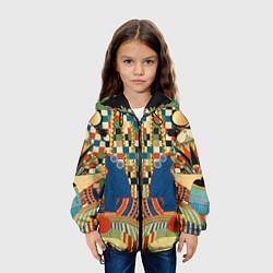 Куртка с капюшоном детская Египетский орнамент, цвет: 3D-черный — фото 2