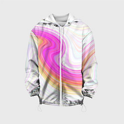 Куртка с капюшоном детская Abstract gradient lines, цвет: 3D-белый