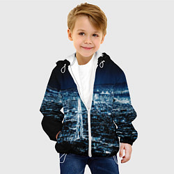 Куртка с капюшоном детская Ночной город night city, цвет: 3D-белый — фото 2