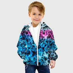 Куртка с капюшоном детская Хаос из букв, цвет: 3D-белый — фото 2