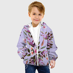 Куртка с капюшоном детская Цветы Вересковый Сад, цвет: 3D-белый — фото 2