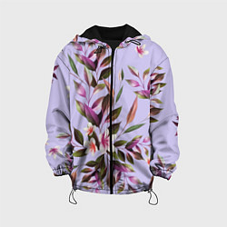 Куртка с капюшоном детская Цветы Вересковый Сад, цвет: 3D-черный