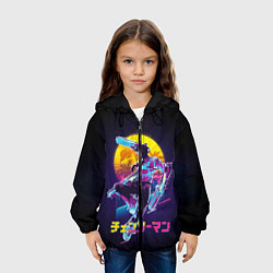 Куртка с капюшоном детская CHAINSAW MAN on the background of the moon, цвет: 3D-черный — фото 2