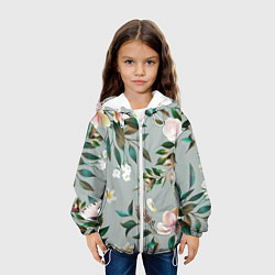Куртка с капюшоном детская Цветы Цветочный Букет, цвет: 3D-белый — фото 2