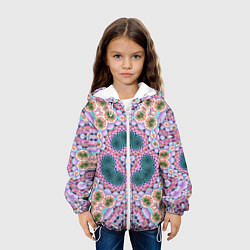 Куртка с капюшоном детская ЦВЕТНОЙ УЗОР КАЛЕЙДОСКОПА, цвет: 3D-белый — фото 2