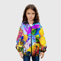 Куртка с капюшоном детская Цветы Буйство красок Flowers Riot of colors, цвет: 3D-черный — фото 2
