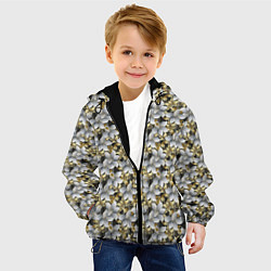 Куртка с капюшоном детская Объемные 3D лепестки цветы, цвет: 3D-черный — фото 2