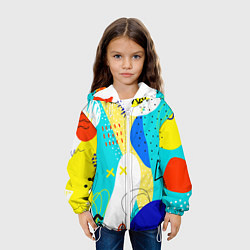 Куртка с капюшоном детская ABSTRACT COLORED GEOMETRIC SHAPES, цвет: 3D-белый — фото 2