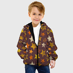 Куртка с капюшоном детская Звездное коричневое небо, цвет: 3D-черный — фото 2
