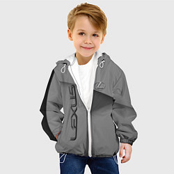 Куртка с капюшоном детская Lexus - серая абстракция, цвет: 3D-белый — фото 2