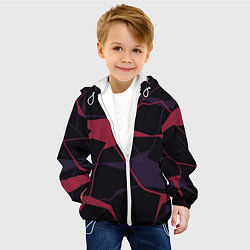 Куртка с капюшоном детская Розово-сиреневые линии, цвет: 3D-белый — фото 2