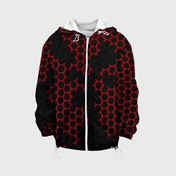 Детская куртка НАНОКОСТЮМ Black and Red Hexagon Гексагоны