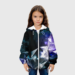 Куртка с капюшоном детская Алмазные треугольники, цвет: 3D-белый — фото 2