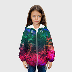 Куртка с капюшоном детская Извержение вулкана Текстура камня, цвет: 3D-белый — фото 2