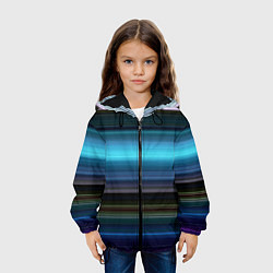 Куртка с капюшоном детская Неоновые линии neon lines, цвет: 3D-черный — фото 2