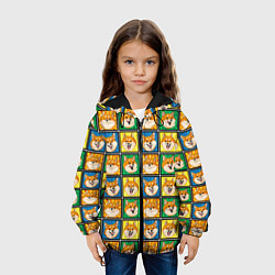 Куртка с капюшоном детская Разноцветная плитка сибы, цвет: 3D-черный — фото 2