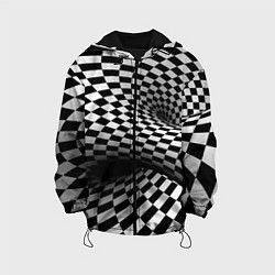 Куртка с капюшоном детская Геометрическая объёмная композиция Авангард, цвет: 3D-черный