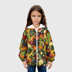 Куртка с капюшоном детская Вкусные Летние Фрукты, цвет: 3D-белый — фото 2