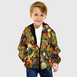 Куртка с капюшоном детская Вкусные Летние Фрукты, цвет: 3D-черный — фото 2