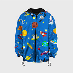Куртка с капюшоном детская SPACE OBJECTS, цвет: 3D-черный