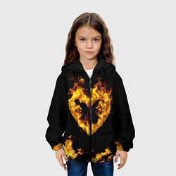Куртка с капюшоном детская Fire Heart, цвет: 3D-черный — фото 2