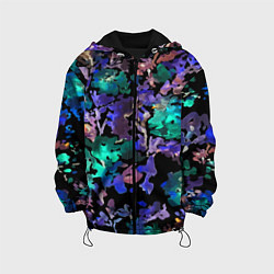 Куртка с капюшоном детская Floral pattern Summer night Fashion trend 2025, цвет: 3D-черный