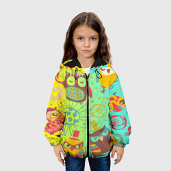 Куртка с капюшоном детская Весёлые совы, цвет: 3D-черный — фото 2