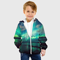 Куртка с капюшоном детская Aurora borealis, цвет: 3D-белый — фото 2