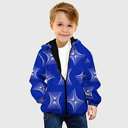 Куртка с капюшоном детская ABSTRACT PATTERN ON A BLUE BACKGROUND, цвет: 3D-черный — фото 2