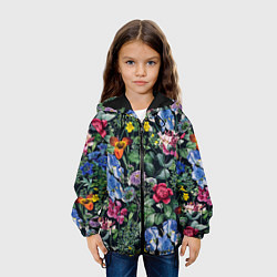 Куртка с капюшоном детская Цветы Старый Сад, цвет: 3D-черный — фото 2