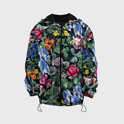 Куртка с капюшоном детская Цветы Старый Сад, цвет: 3D-черный