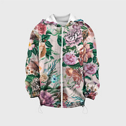 Куртка с капюшоном детская Color floral pattern Expressionism Summer, цвет: 3D-белый