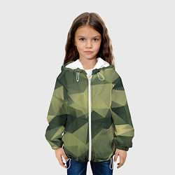 Куртка с капюшоном детская 3д полигоны - камуфляж, цвет: 3D-белый — фото 2