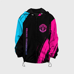 Куртка с капюшоном детская Manchester United Neon Gradient, цвет: 3D-черный