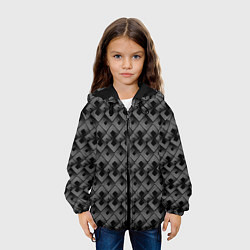 Куртка с капюшоном детская Современный Art Deko черно-белый, цвет: 3D-черный — фото 2