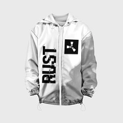 Куртка с капюшоном детская Rust Glitch на светлом фоне, цвет: 3D-белый