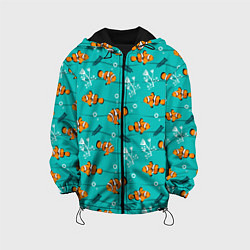 Куртка с капюшоном детская TEXTURE OF SEA FISH, цвет: 3D-черный