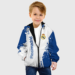 Куртка с капюшоном детская Реал Мадрид краска, цвет: 3D-черный — фото 2