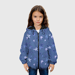 Куртка с капюшоном детская Gray-Blue Star Pattern, цвет: 3D-черный — фото 2
