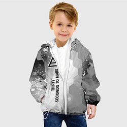 Куртка с капюшоном детская Thirty Seconds to Mars Glitch на светлом фоне, цвет: 3D-белый — фото 2
