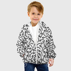 Куртка с капюшоном детская Закругленные Стрелки, цвет: 3D-белый — фото 2