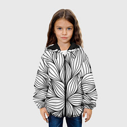 Куртка с капюшоном детская Бесконечные Белые Листья, цвет: 3D-черный — фото 2