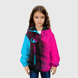 Куртка с капюшоном детская Great Wall Neon Gradient FS, цвет: 3D-черный — фото 2